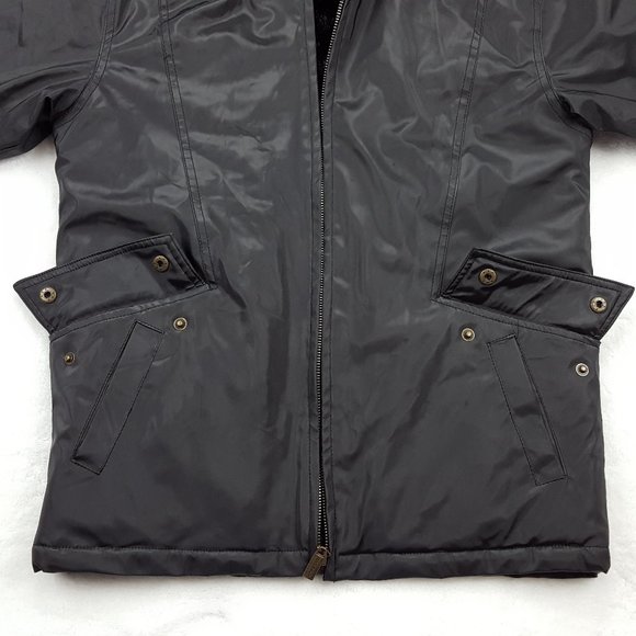 Miletta Full Zip PVC Hooded Coat , Black, Faux Fur Lining, Women's Size Small - Picture 5 of 12